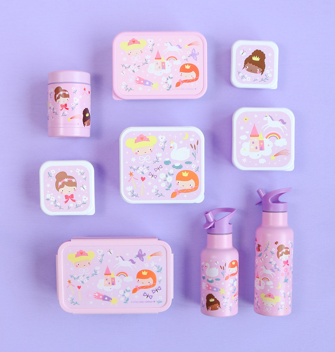 Lunch & snack box set: Princesses