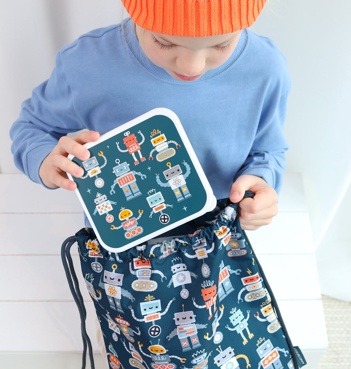 Lunch & snack box set: Robots