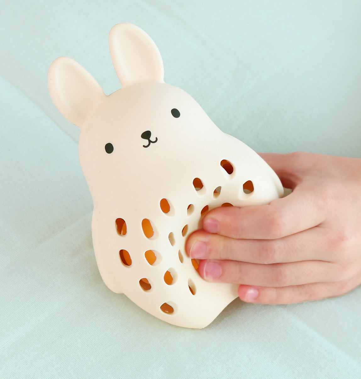 Soft Silicone Cream Bunny Rattle | A Little Lovely Company