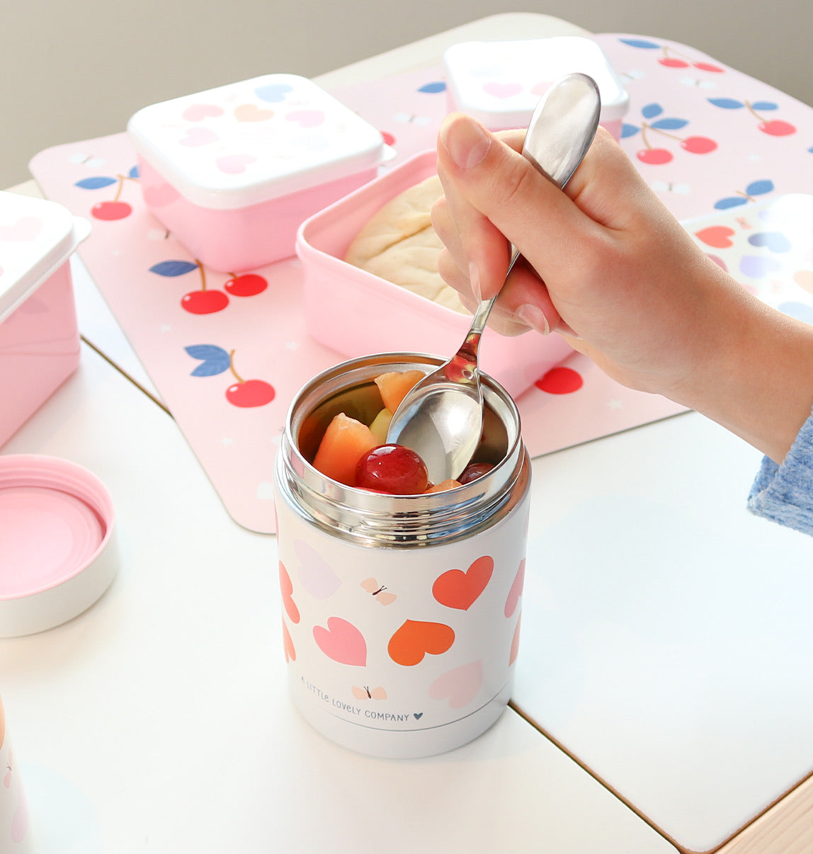 Insulated stainless steel food jar: Hearts