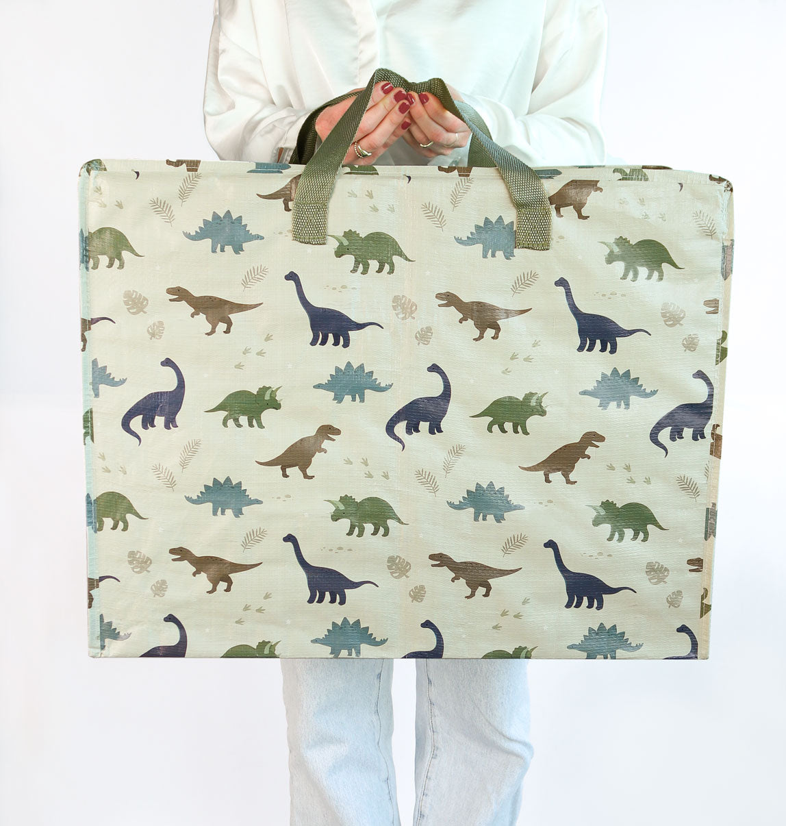 XL opbergtas voor kinderkamer met dinosauriërs van a little lovely company