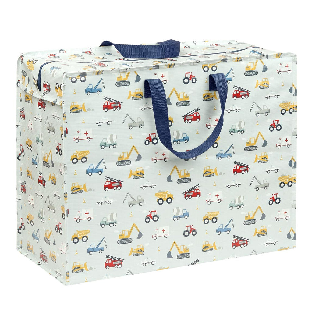 XL opbergtas van a little lovely company met voertuigen print