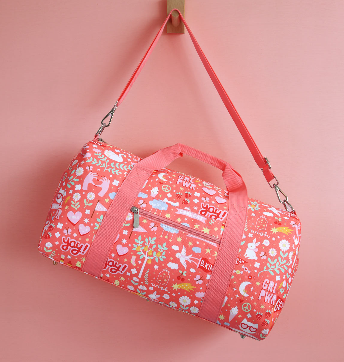 Pink travel tote best sale