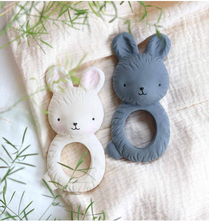 Teething ring: Bunny - white