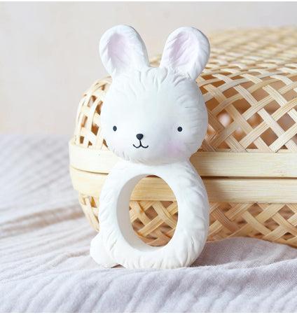 Teething ring: Bunny - white