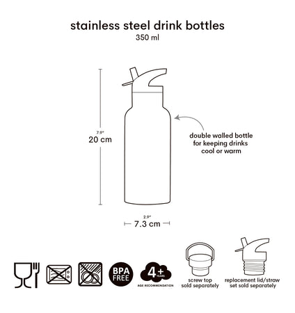 Stainless steel drink bottle: Princesses