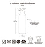 XL Stainless steel drink bottle: Robots