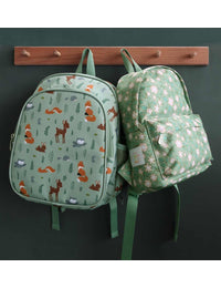 Little backpack: Blossoms - sage