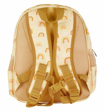 Yellow Lovely Cat Kids Backpack 13inch - Toddler Backpack With Chest Strap & Reflective Strips