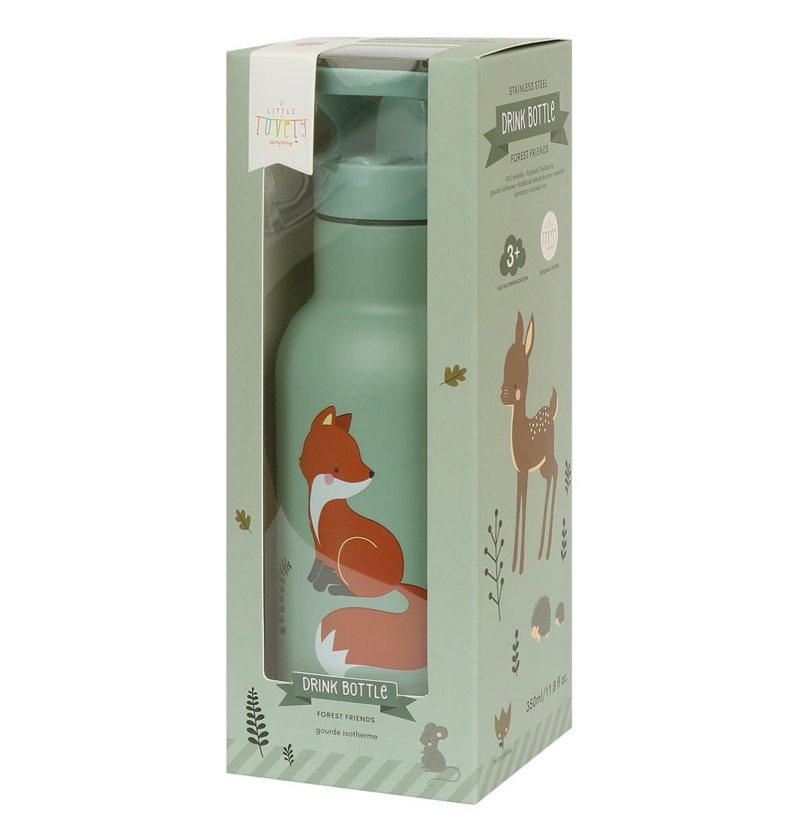 Stainless steel drink bottle: Forest friends