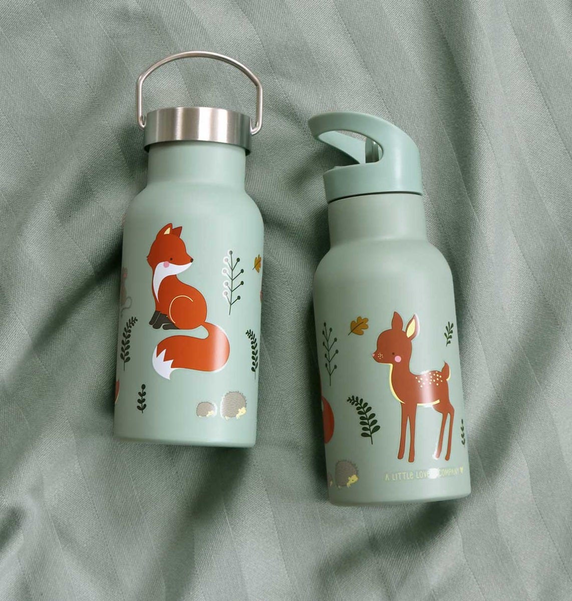 Stainless steel drink bottle: Forest friends
