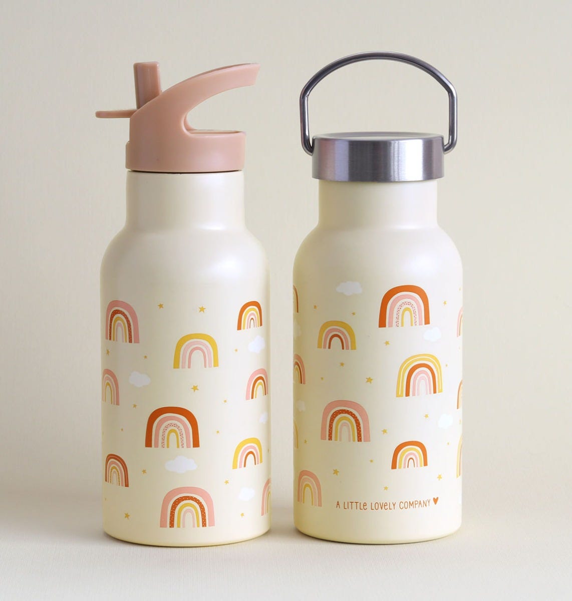 Stainless steel drink bottle: Rainbows
