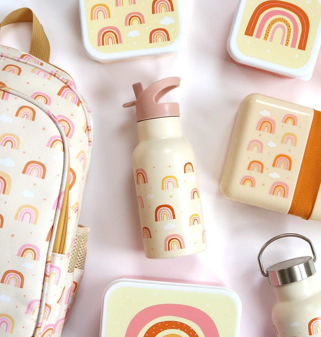 Stainless steel drink bottle: Rainbows