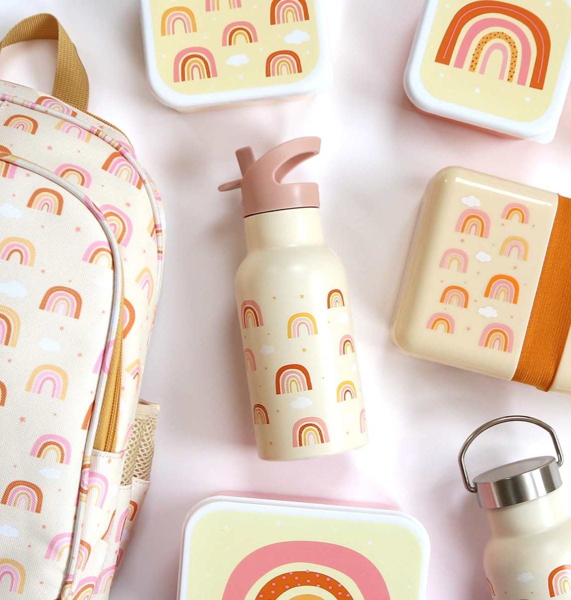 Stainless steel drink bottle: Rainbows