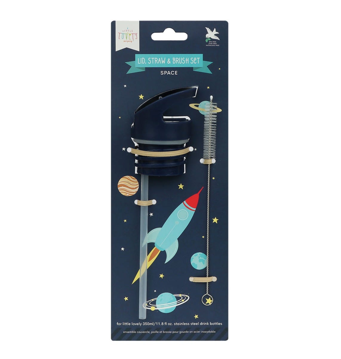 Lid, straw & brush set: Space