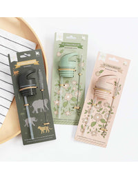 Lid, straw & brush set: Savanna