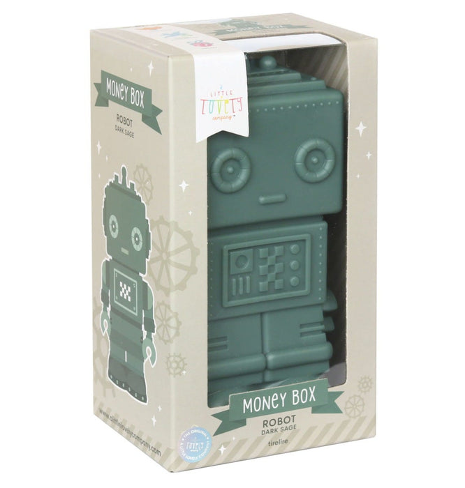 Money box: Robot - dark sage