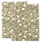 Muslin cloth set of 2: Blossom - dark sage