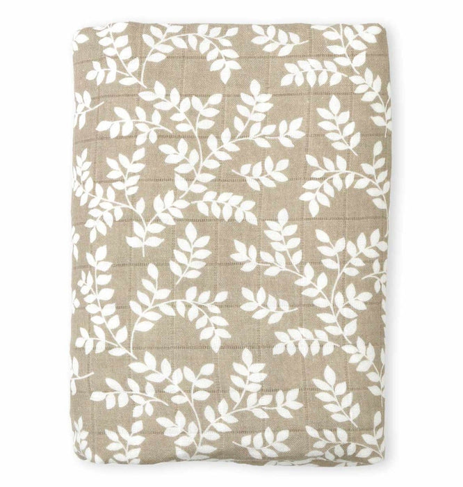 Muslin cloth XL: Leaves - taupe