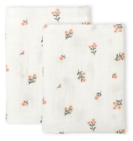 Muslin cloth set of 2: Little flowers