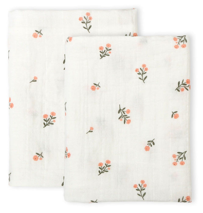 Muslin cloth set of 2: Little flowers