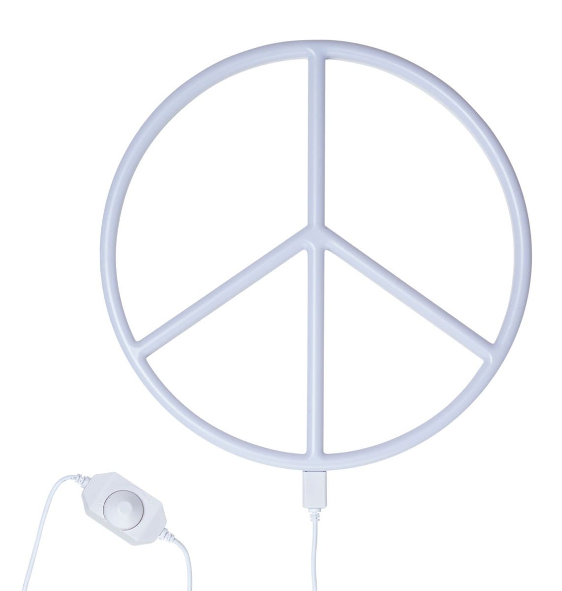Neon style light Peace white EU