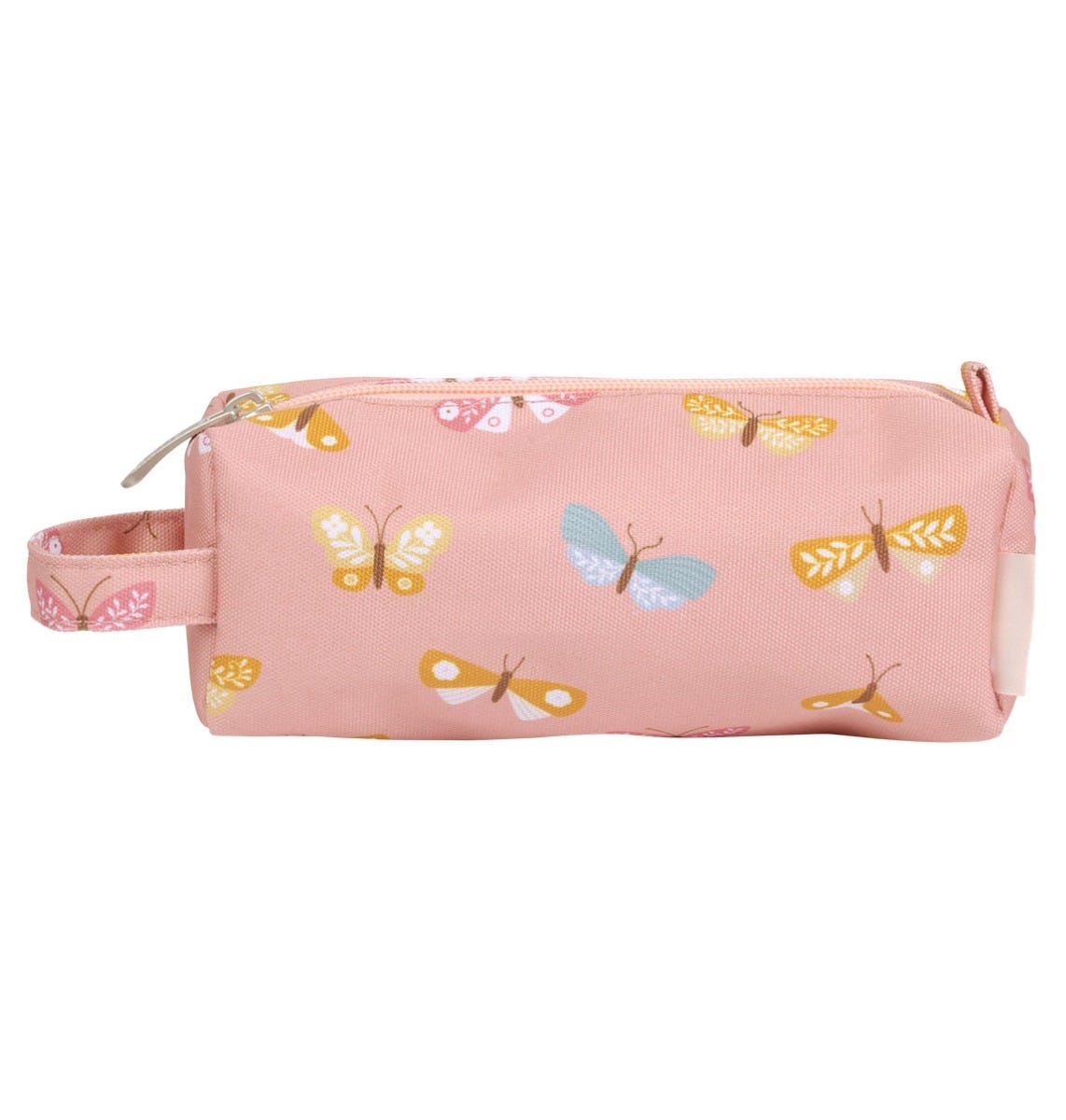 roze etui voor school met vlinders van a little lovely company