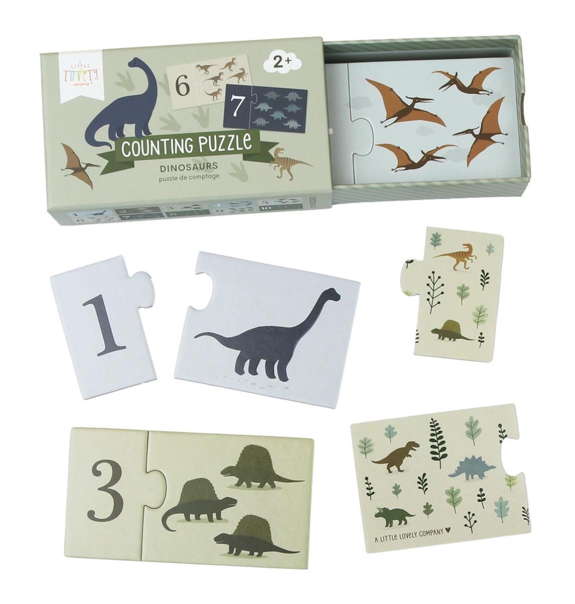 Counting puzzle: Dinosaurs | A Little Lovely Company