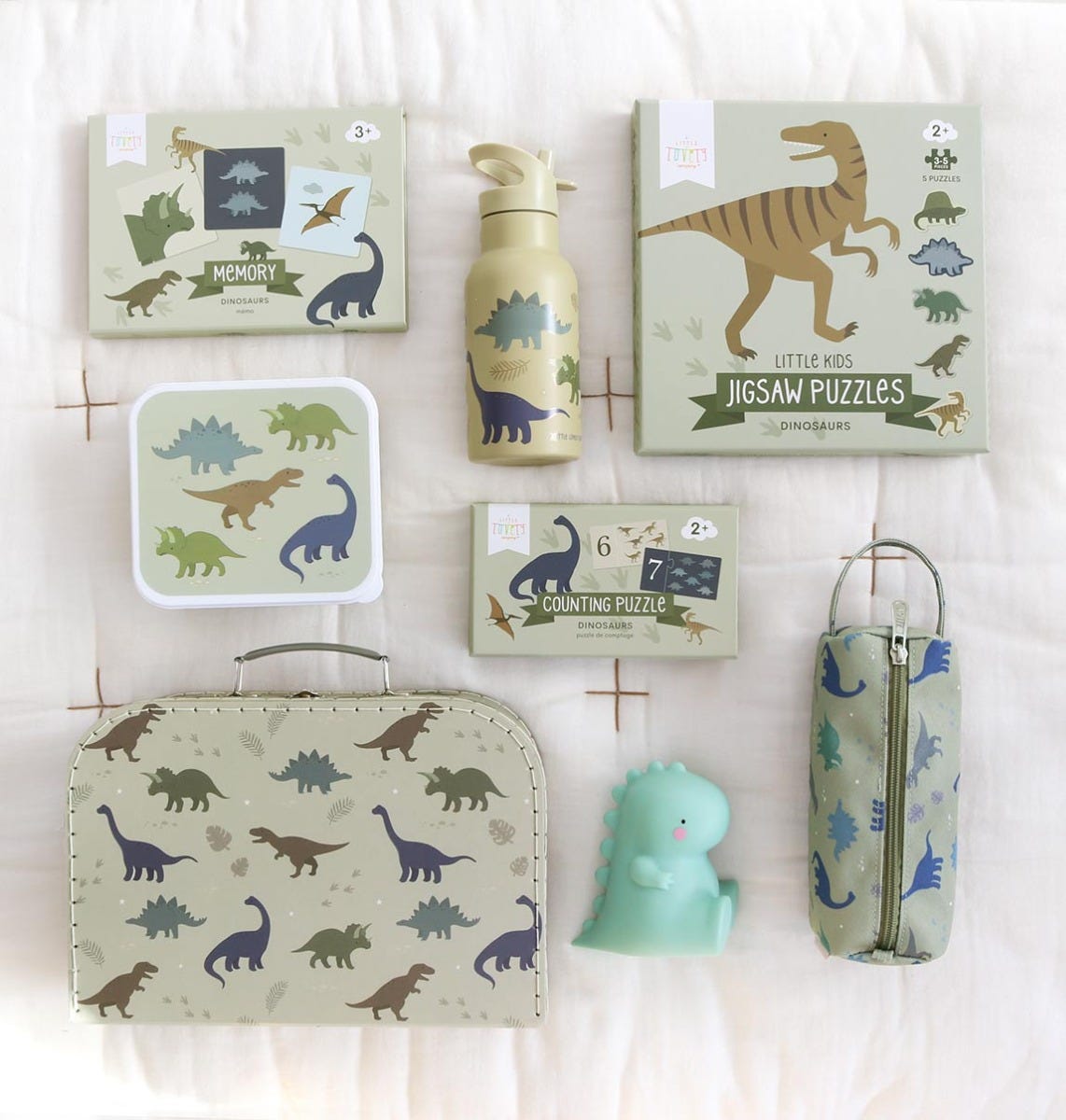 set producten met dinosauriërs van a little lovely company