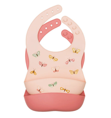 Silicone bibs set of 2: Butterflies