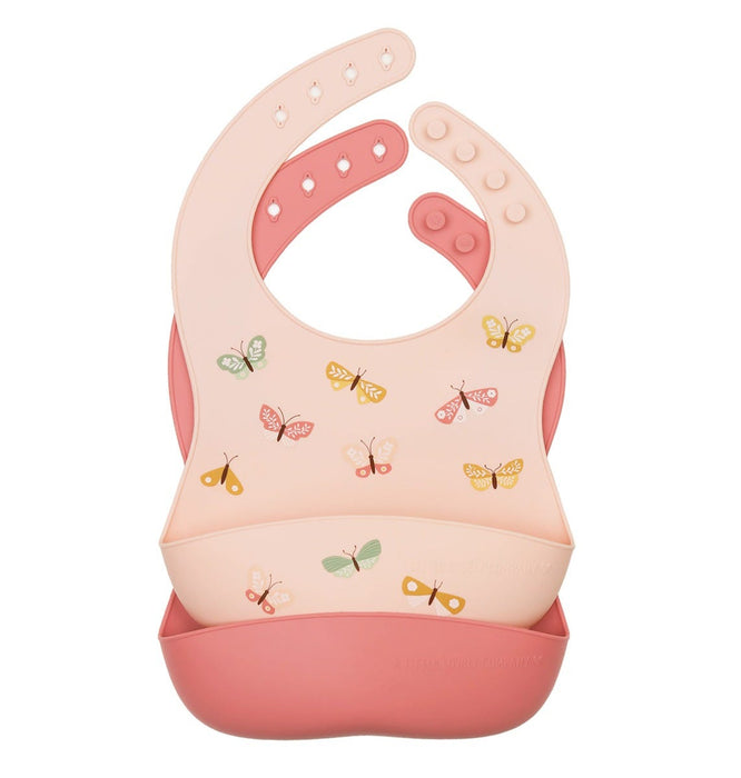 Silicone bibs set of 2: Butterflies