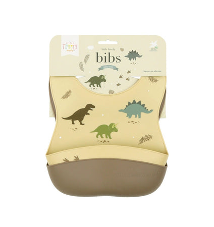 Silicone bibs set of 2: Dinosaurs