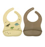 Silicone bibs set of 2: Dinosaurs