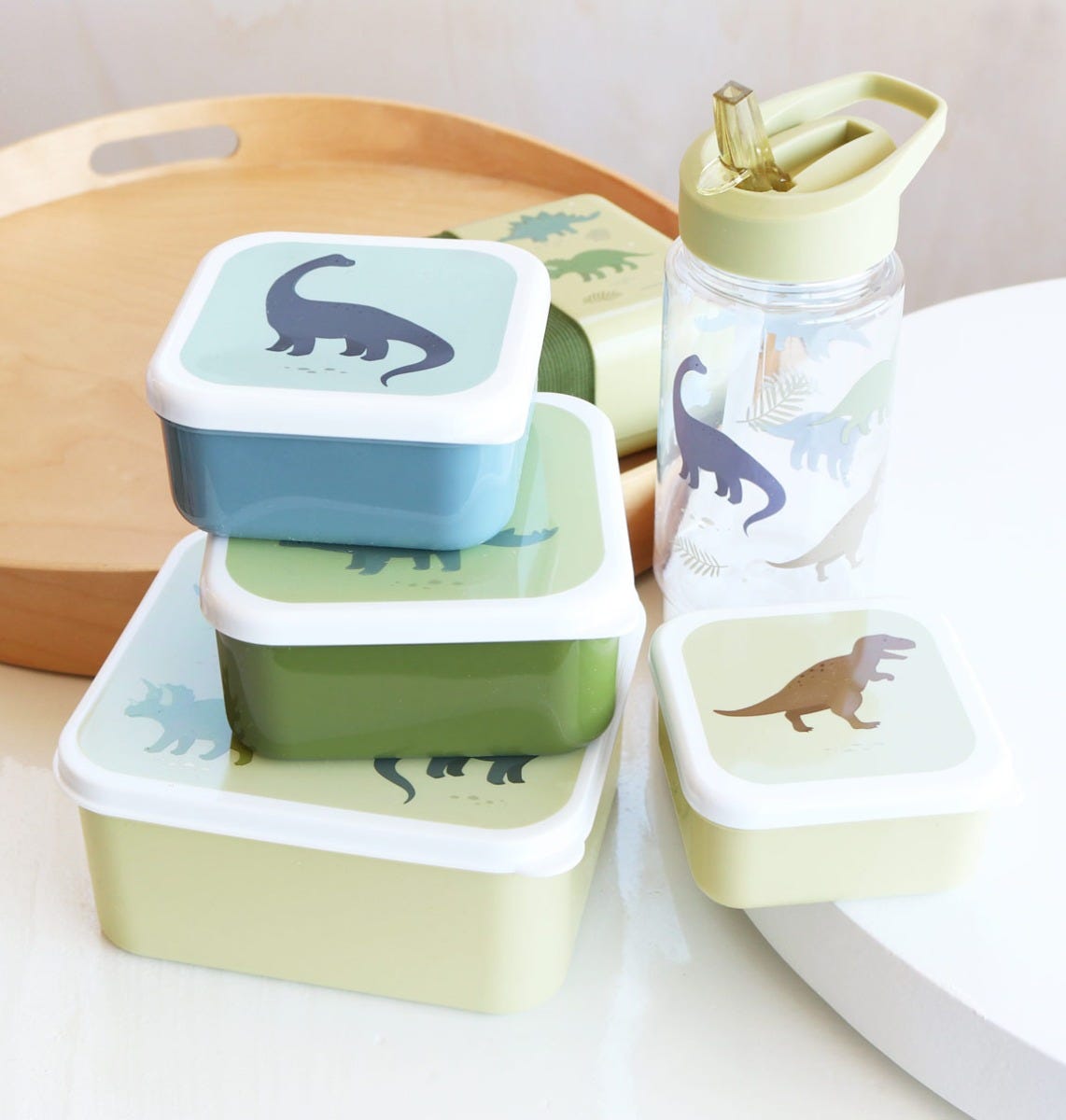 Lunch snack box set Dinosaurs Lunch boxes A Little Lovely Company