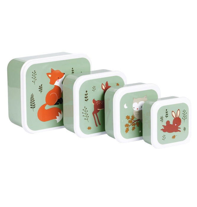 Lunch & snack box set: Forest friends - sage