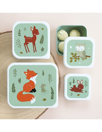 Lunch & snack box set: Forest friends - sage