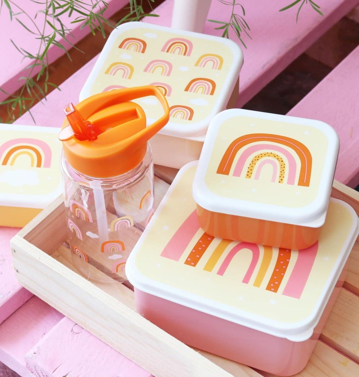 Lunch & snack box set: Rainbows