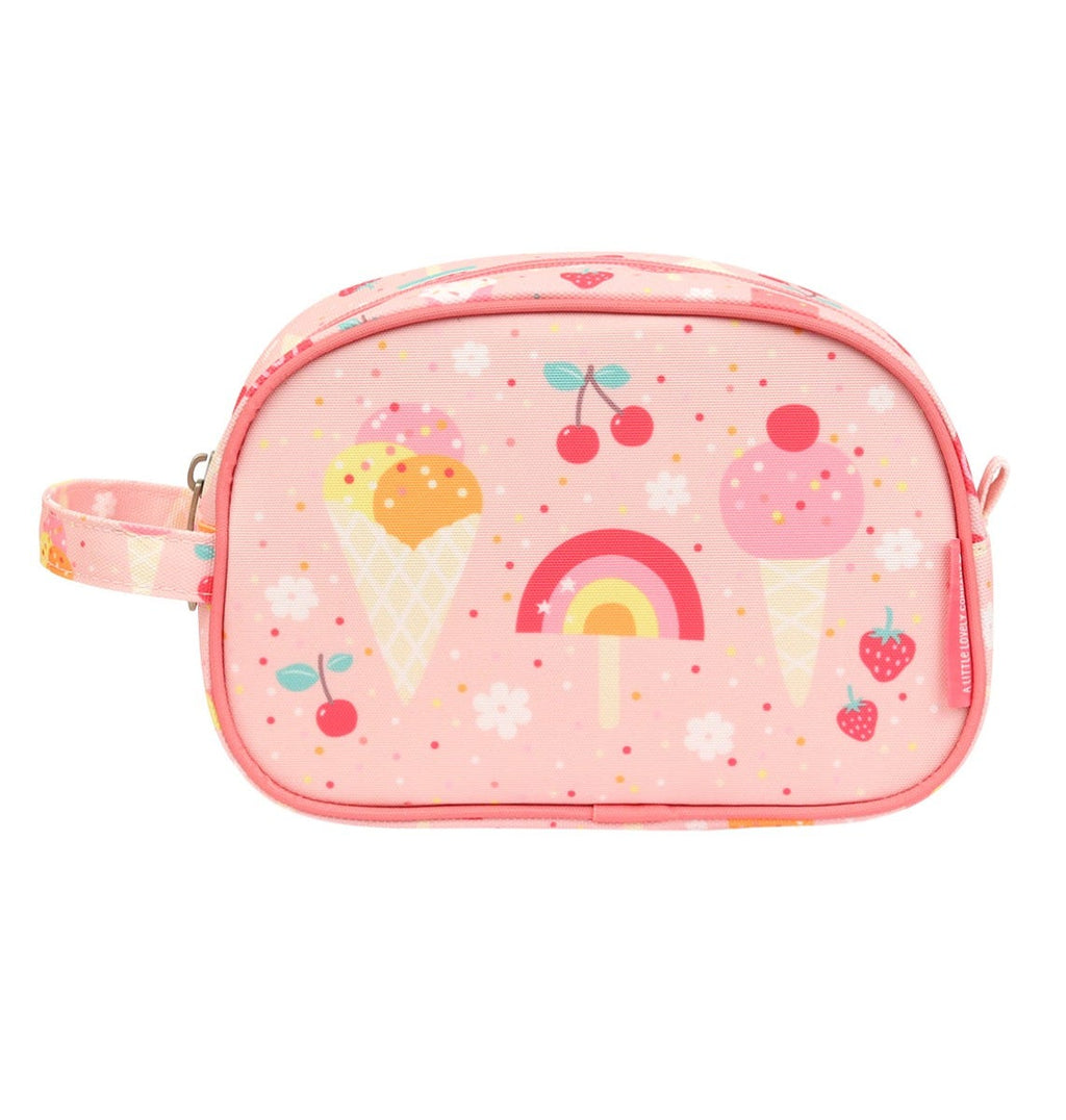 roze toilettasje met ijsjes print van a little lovely company