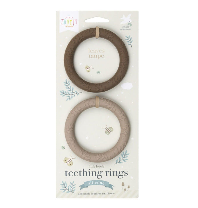 Silicone teether: Leaves - taupe